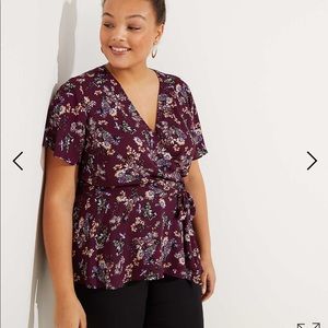 Loft floral print wrap top